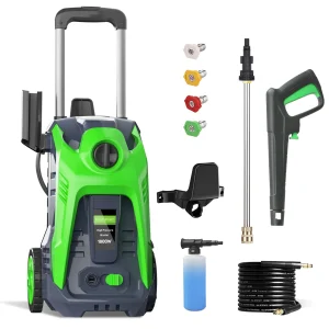 Electric Pressure Washer 4200PSI Max 2.8GPM Power Washer with 25FT Hose, Ideal for Car, Driveway, Patio, Pool Cleaning Green