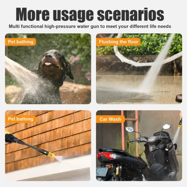 Electric Power Washer, Cordless Pressure Washer, Portable Power Washer with 2 Batteries and 1 Charger, Adjustable Nozzle - Image 5