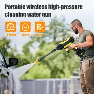 Electric Power Washer, Cordless Pressure Washer, Portable Power Washer with 2 Batteries and 1 Charger, Adjustable Nozzle