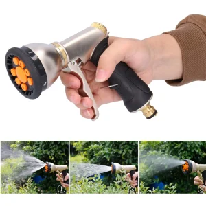 Adjustable Garden Water Gun ,Heavy Duty High Pressure Water Spray Nozzles For Garden Lawn Hose with 9 Spray Patterns
