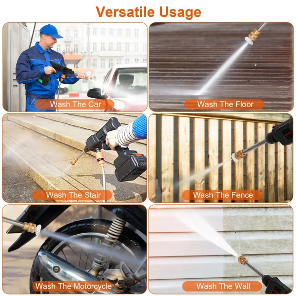 Cordless Pressure Washer,363PSI Portable Pressure Washer with 2 Rechargeable 20000mAH Battery Power Washer - Image 2