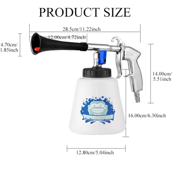 Car Wash Accessories Tornado Car Interior Deep Cleaning Dust Gun High-Pressure Pneumatic Spray Gun Car Wash Dust Gun With Brush - Image 2