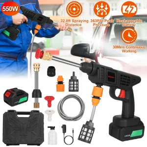 Cordless Pressure Washer,363PSI Portable Pressure Washer with 2 Rechargeable 20000mAH Battery Power Washer