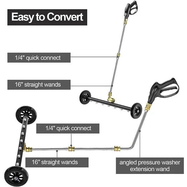22 Inch Pressure Washer 1/4 Quick Connector Water Broom Under Car Chassis Floor Wash 4000 PSI Car Chassis High Pressure Washer - Image 5