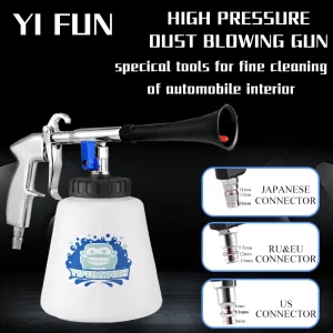 Car Wash Accessories Tornado Car Interior Deep Cleaning Dust Gun High-Pressure Pneumatic Spray Gun Car Wash Dust Gun With Brush