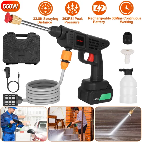 Cordless Pressure Washer,363PSI Portable Pressure Washer with 2 Rechargeable 20000mAH Battery Power Washer - Image 6